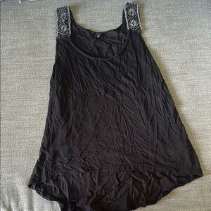 Guess Black Embellished Sleeveless Tank Top